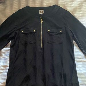 Black and Gold short sleeved blouse